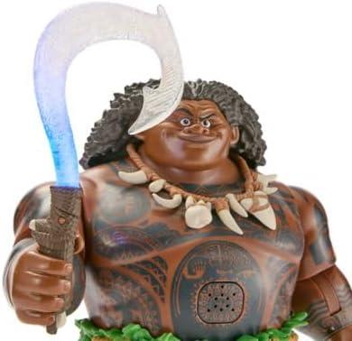 imageDisney Store Official Maui Talking Action Figure with LightUp Fish Hook Sculpted Necklace ampamp Leaf Skirt Poseable Moana Toys for Kids Features Movie Phrases ampamp 8 Points of Articulation