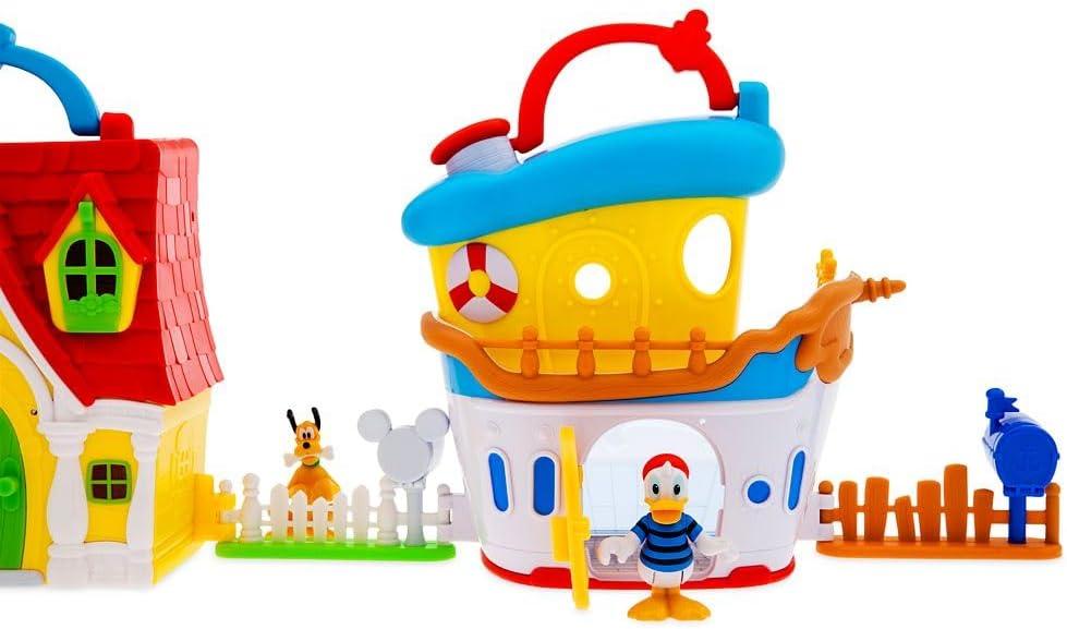 imageDisney Store Official Mickey Mouse Clubhouse Toys Play Set  Interactive Playhouse Junior Mickey Mouse Toys  Poseable Mickey ampamp Pluto Figures 13Piece Set Perfect for ToddlersDonald Duck