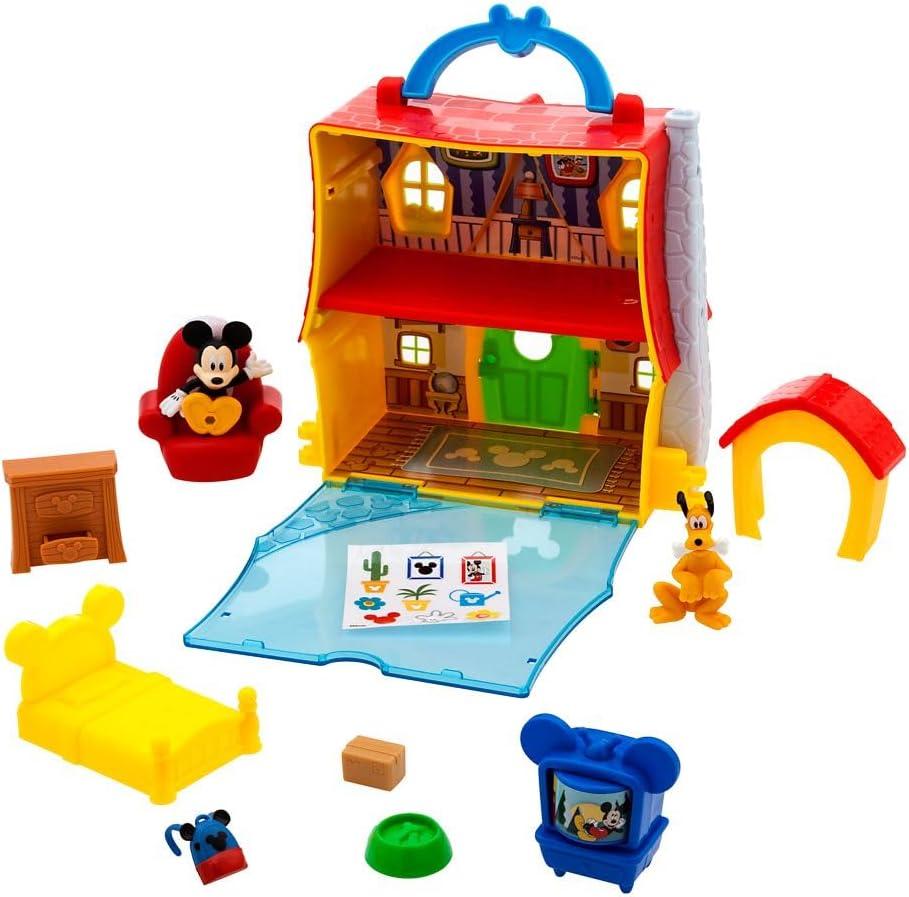 imageDisney Store Official Mickey Mouse Clubhouse Toys Play Set  Interactive Playhouse Junior Mickey Mouse Toys  Poseable Mickey ampamp Pluto Figures 13Piece Set Perfect for ToddlersMickey Mouse