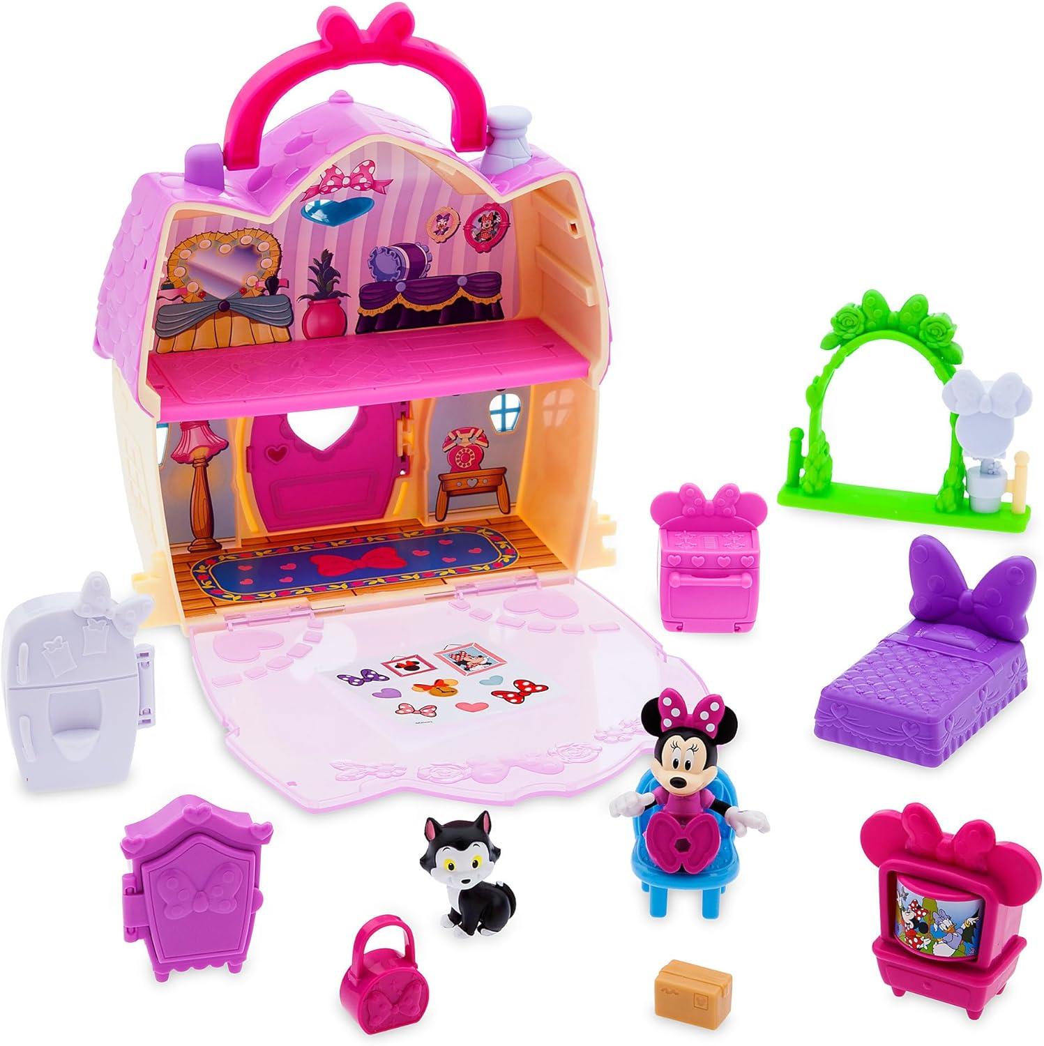 imageDisney Store Official Mickey Mouse Clubhouse Toys Play Set  Interactive Playhouse Junior Mickey Mouse Toys  Poseable Mickey ampamp Pluto Figures 13Piece Set Perfect for ToddlersMinnie Mouse