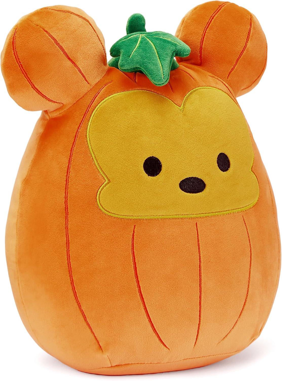 imageDisney Store Official Mickey Mouse Pumpkin Squishmallows Plush  11 Inch Disney Halloween Stuffed Animal with Embroidered Features Detailed Plush Sculpting and Soft Squishy Fill