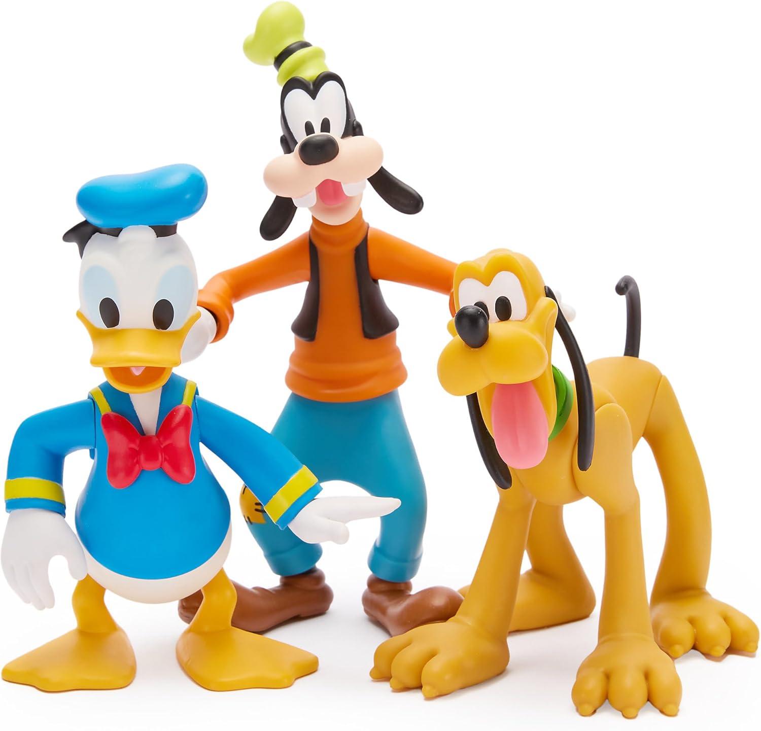 imageDisney Store Official Mickey Mouse ampamp Friends Articulated Figure Set  Fab Five Toy Action Figures Set  Includes Mickey Minnie Donald Pluto ampamp Goofy  Articulated 8 Toys with Scenic Display Box
