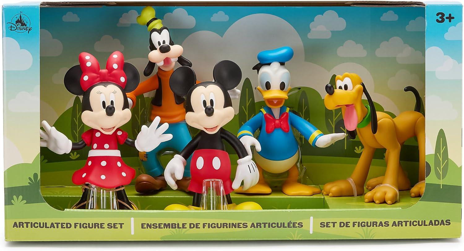 imageDisney Store Official Mickey Mouse ampamp Friends Articulated Figure Set  Fab Five Toy Action Figures Set  Includes Mickey Minnie Donald Pluto ampamp Goofy  Articulated 8 Toys with Scenic Display Box