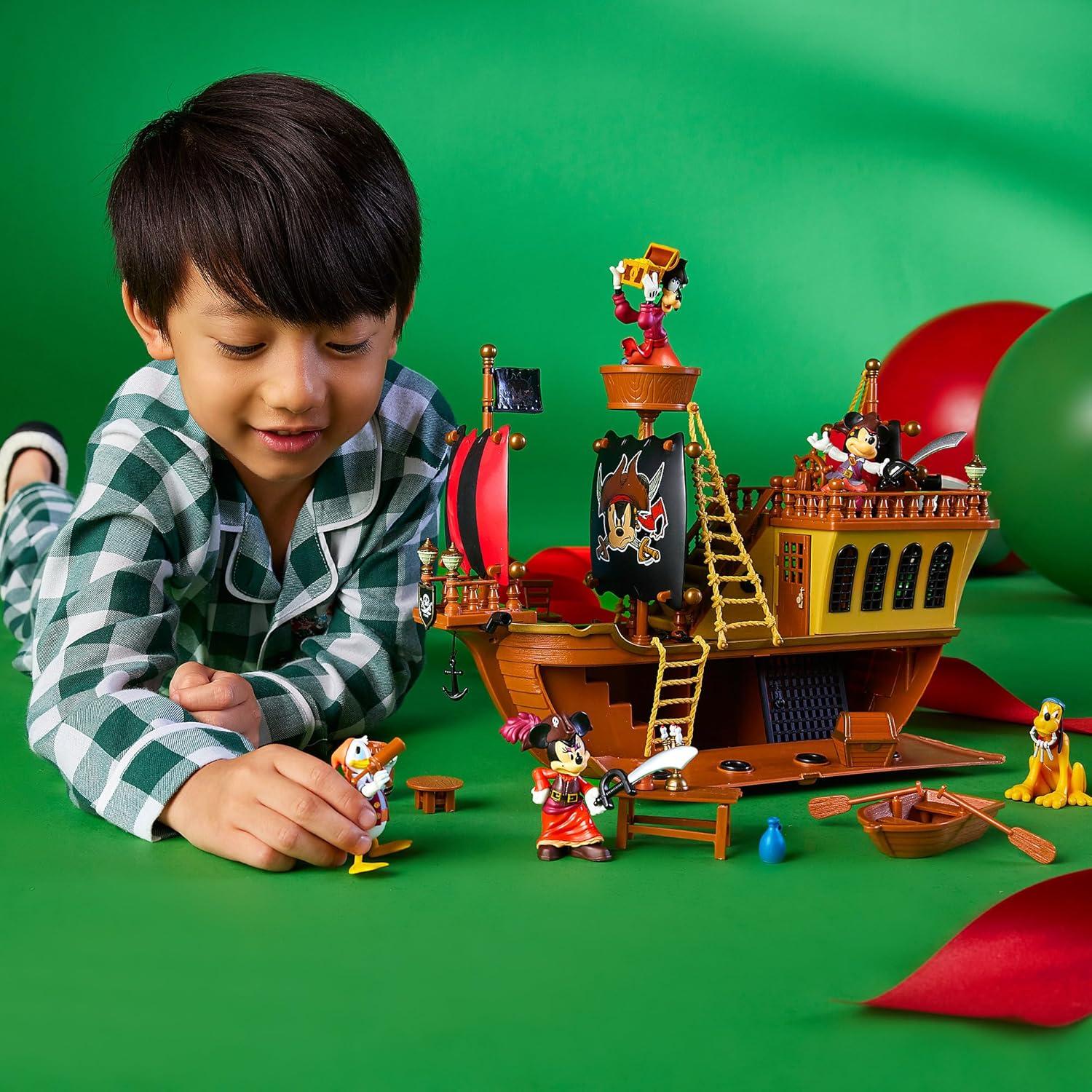 imageDisney Store Official Mickey Mouse and Friends Pirate Ship Play Set Pirates of The Caribbean Theme Mickey Mouse Toys for Toddlers and Kids Interactive Pirate Toys for Kids 35