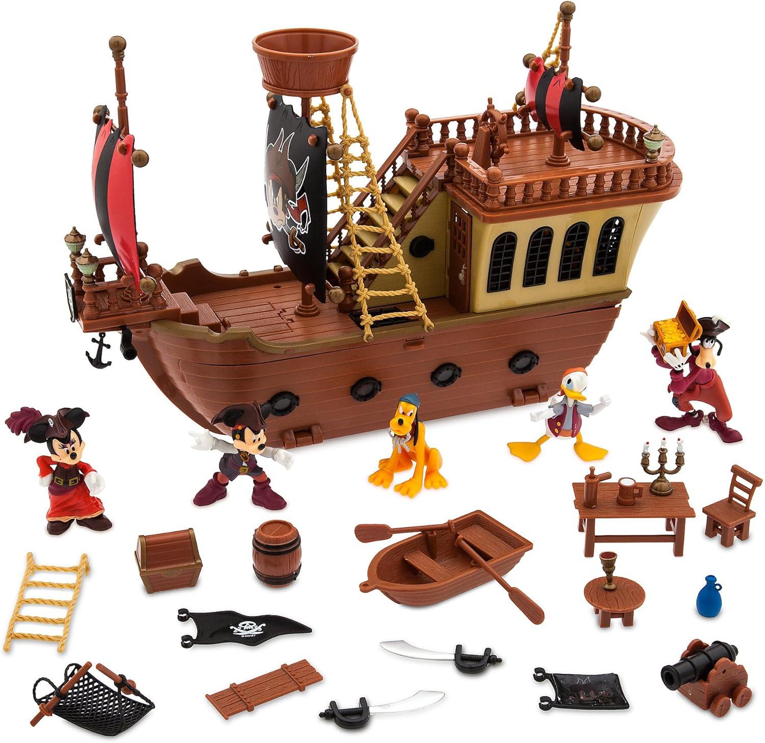 imageDisney Store Official Mickey Mouse and Friends Pirate Ship Play Set Pirates of The Caribbean Theme Mickey Mouse Toys for Toddlers and Kids Interactive Pirate Toys for Kids 35