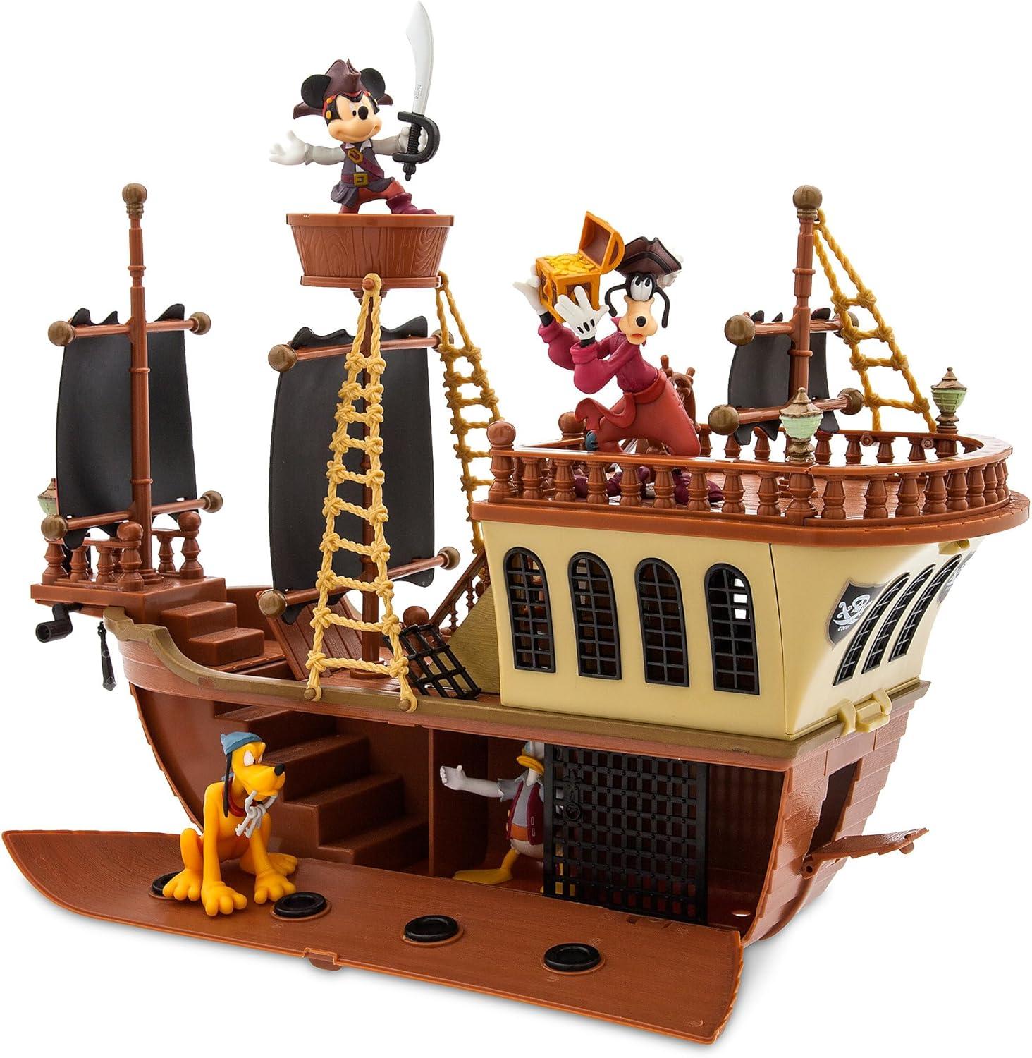 imageDisney Store Official Mickey Mouse and Friends Pirate Ship Play Set Pirates of The Caribbean Theme Mickey Mouse Toys for Toddlers and Kids Interactive Pirate Toys for Kids 35