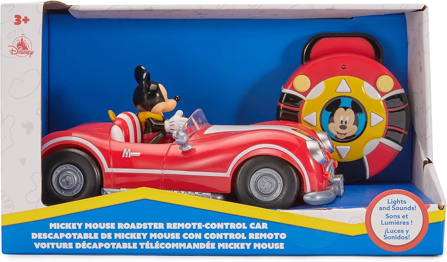 imageDisney Store Official Mickey Mouses Vintage Remote Control Car for Kids  Gloss Red Convertible Roadster with Lights ampamp Sounds Fun RC Car  Mickey Mouse Toy for Boys ampamp Girls
