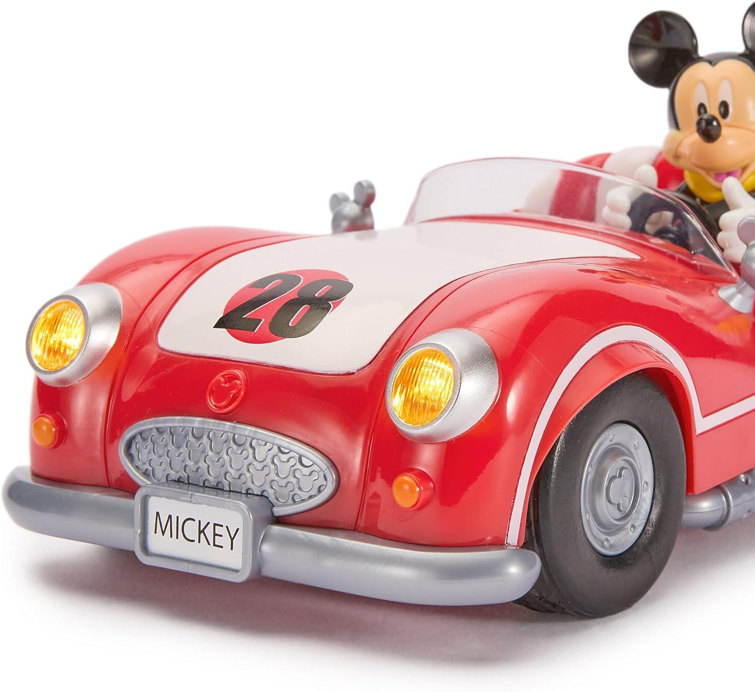 imageDisney Store Official Mickey Mouses Vintage Remote Control Car for Kids  Gloss Red Convertible Roadster with Lights ampamp Sounds Fun RC Car  Mickey Mouse Toy for Boys ampamp Girls