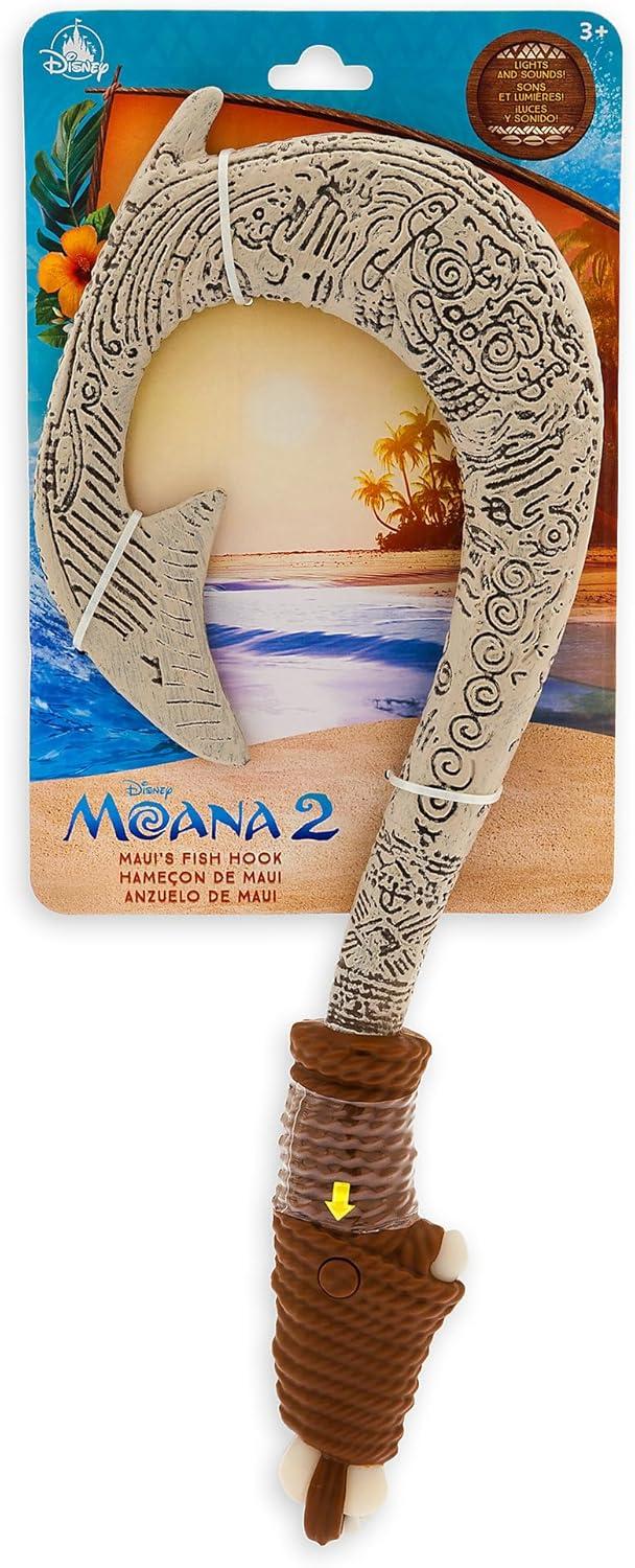 imageDisney Store Official Moana 2 Maui Fish Hook Light Up Toy Featuring 2 Modes Motion Activated Lights and Sound Inspired by Disney Moana 2 185 Inches Perfect for Kids ampamp Fans