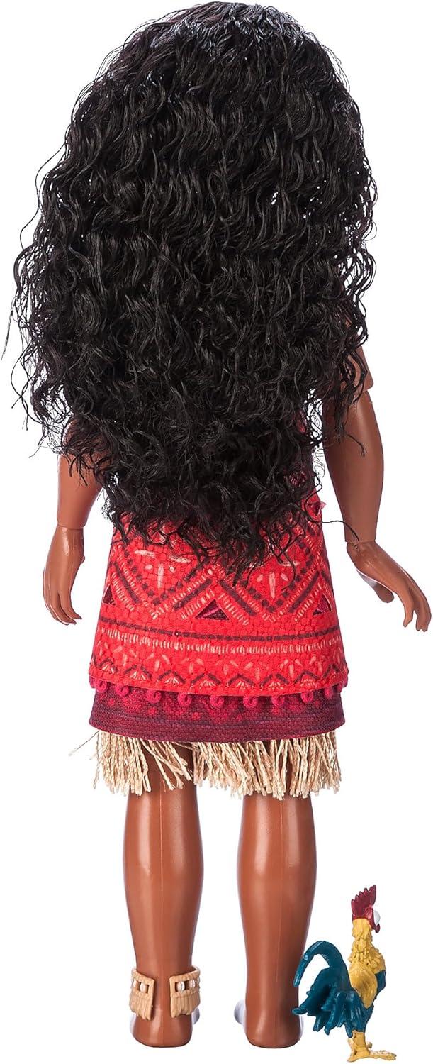 imageDisney Store Official Moana 2 Singing Doll  Poseable Disney Princess Toy with Authentic Costume Heart of Te Fiti Necklace Heihei Figure Sings Were Back Styled Hair Window Packaging