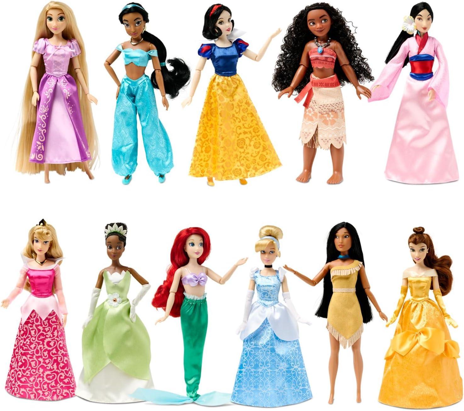 imageDisney Store Official Princess Classic Doll Gift Set 11 Inches Includes Accessories with Molded Details Fully Posable Toy in Classic Outfit Princess Toys for Girls