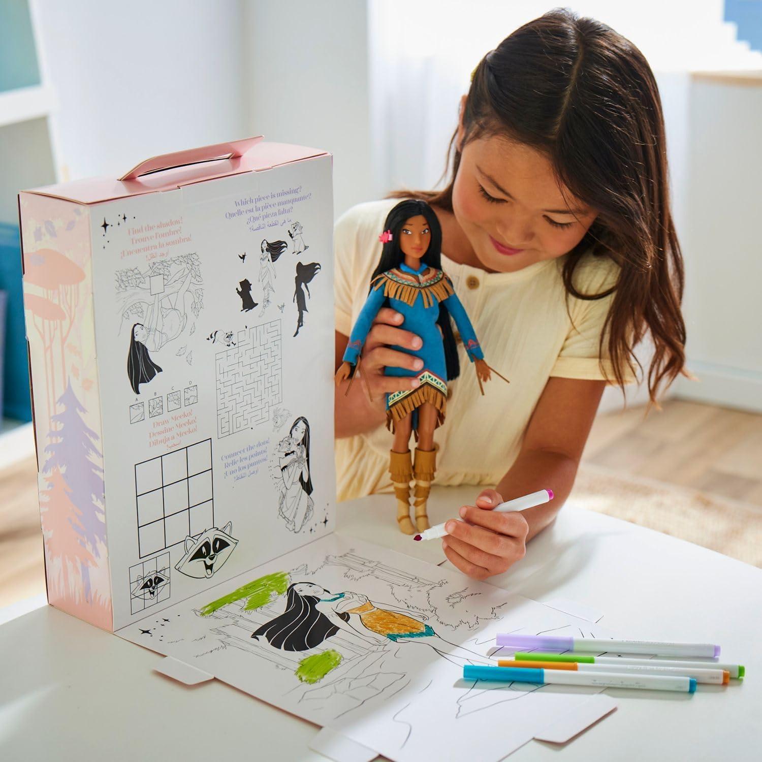 imageDisney Store Official Princess Story Doll  Tinker Bell from Peter Pan 11 Inches Includes Coloring Area and Additional Dress Classic Outfit Perfect for GirlsPocohontas