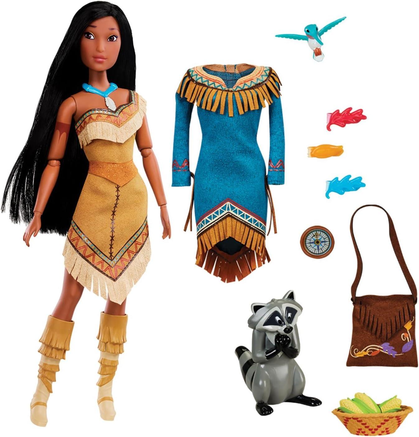 imageDisney Store Official Princess Story Doll  Tinker Bell from Peter Pan 11 Inches Includes Coloring Area and Additional Dress Classic Outfit Perfect for GirlsPocohontas