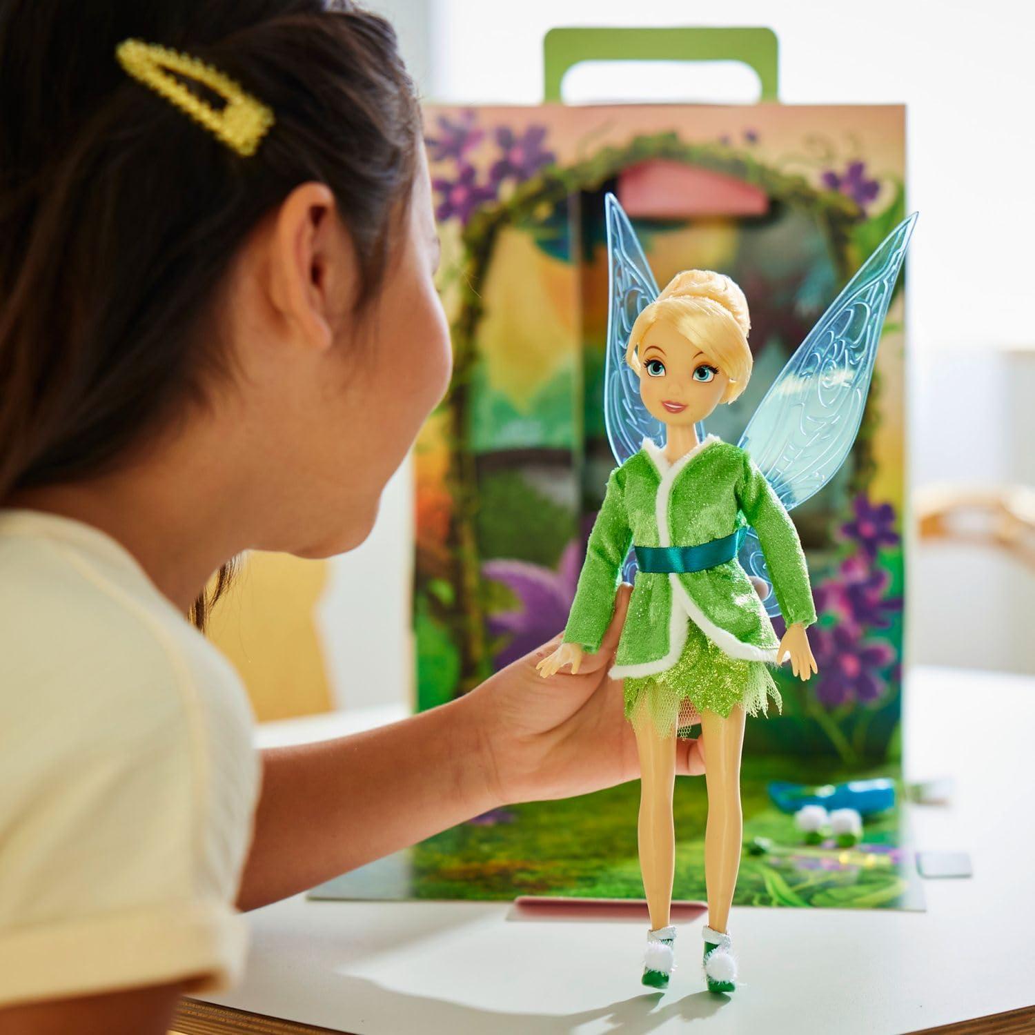 imageDisney Store Official Princess Story Doll  Tinker Bell from Peter Pan 11 Inches Includes Coloring Area and Additional Dress Classic Outfit Perfect for GirlsTinker Belle