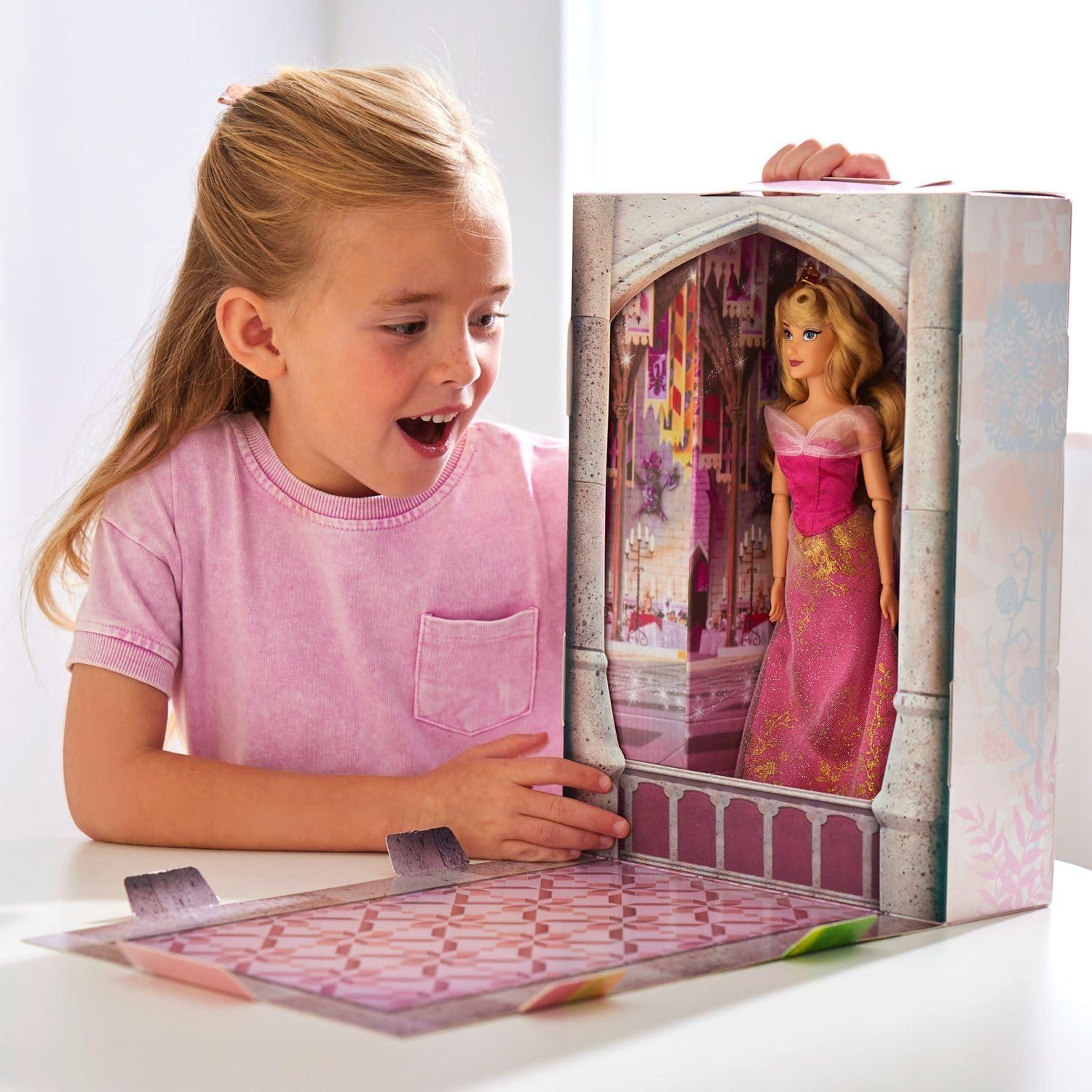 imageDisney Store Official Princess Story Doll  Tinker Bell from Peter Pan 11 Inches Includes Coloring Area and Additional Dress Classic Outfit Perfect for GirlsAurora