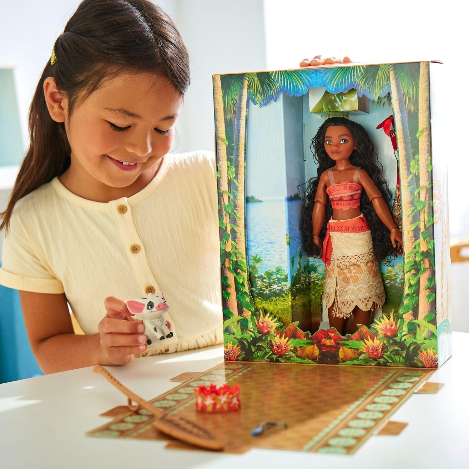 imageDisney Store Official Princess Story Doll  Tinker Bell from Peter Pan 11 Inches Includes Coloring Area and Additional Dress Classic Outfit Perfect for GirlsMoana