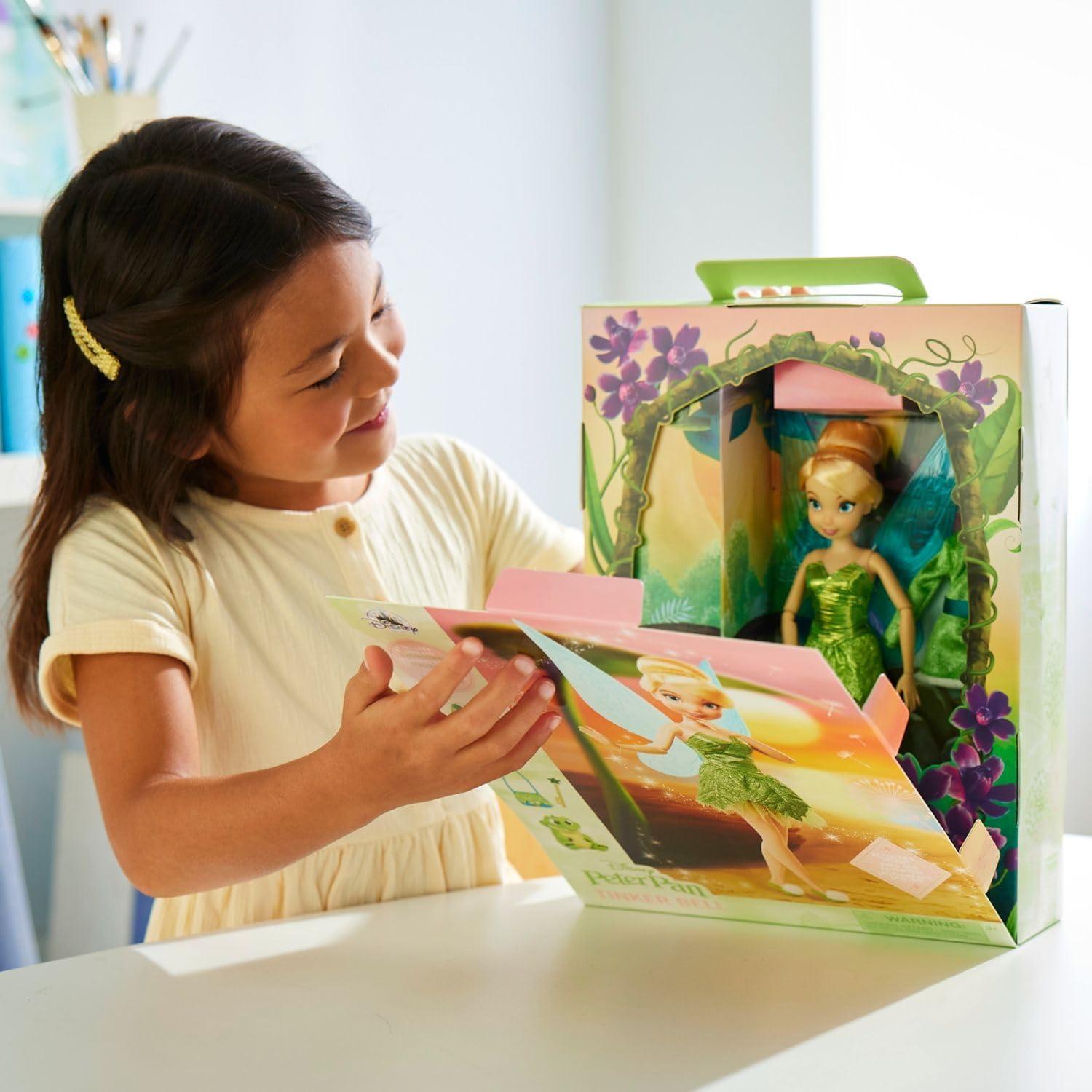 imageDisney Store Official Princess Story Doll  Tinker Bell from Peter Pan 11 Inches Includes Coloring Area and Additional Dress Classic Outfit Perfect for GirlsTinker Belle