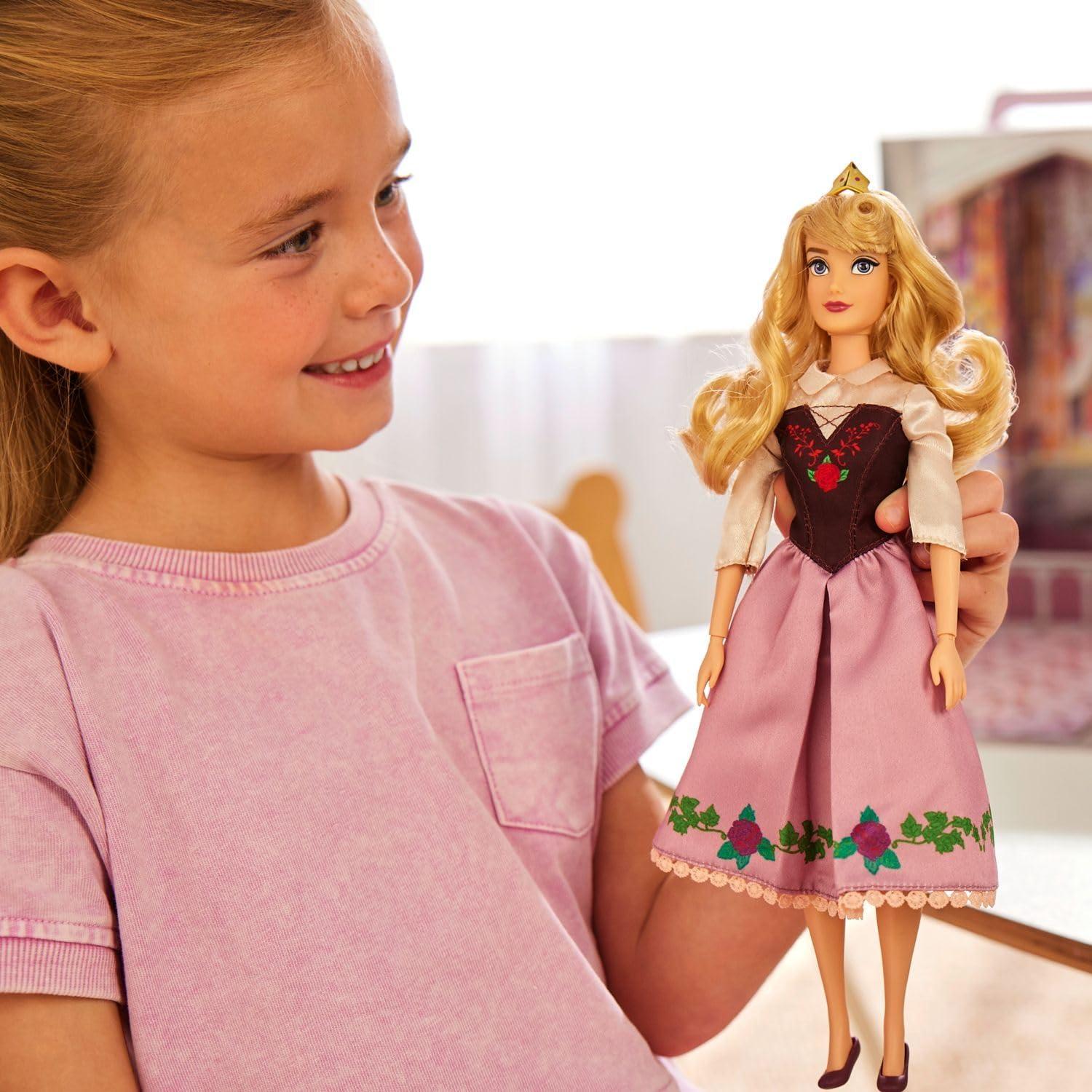 imageDisney Store Official Princess Story Doll  Tinker Bell from Peter Pan 11 Inches Includes Coloring Area and Additional Dress Classic Outfit Perfect for GirlsAurora
