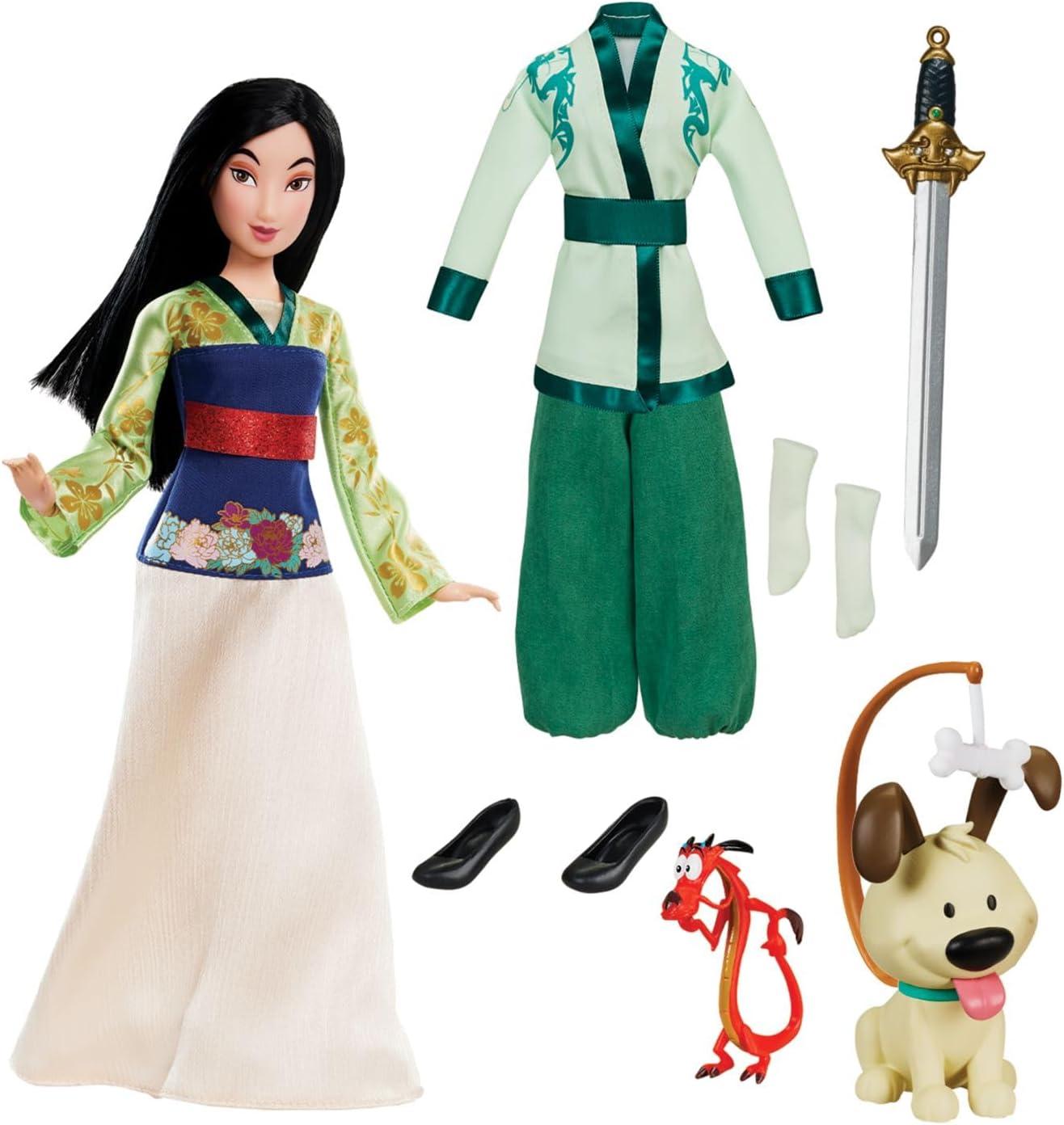 imageDisney Store Official Princess Story Doll  Tinker Bell from Peter Pan 11 Inches Includes Coloring Area and Additional Dress Classic Outfit Perfect for GirlsMulan