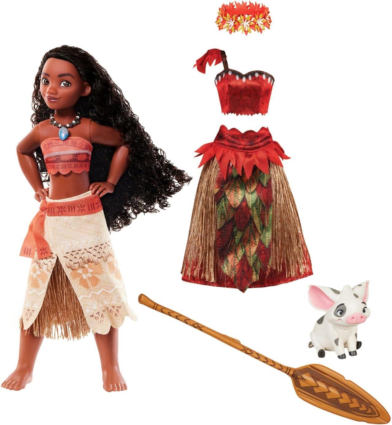imageDisney Store Official Princess Story Doll  Tinker Bell from Peter Pan 11 Inches Includes Coloring Area and Additional Dress Classic Outfit Perfect for GirlsMoana