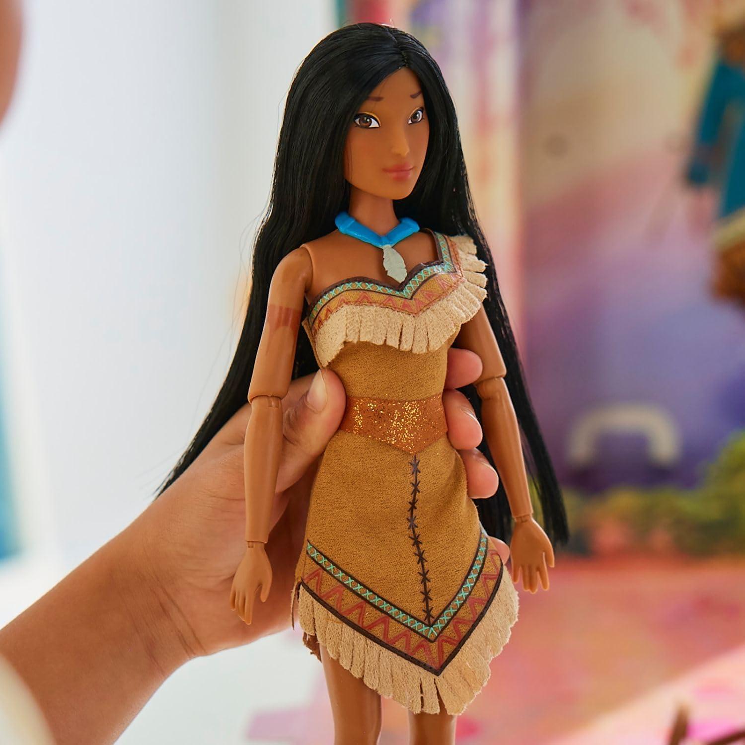 imageDisney Store Official Princess Story Doll  Tinker Bell from Peter Pan 11 Inches Includes Coloring Area and Additional Dress Classic Outfit Perfect for GirlsPocohontas