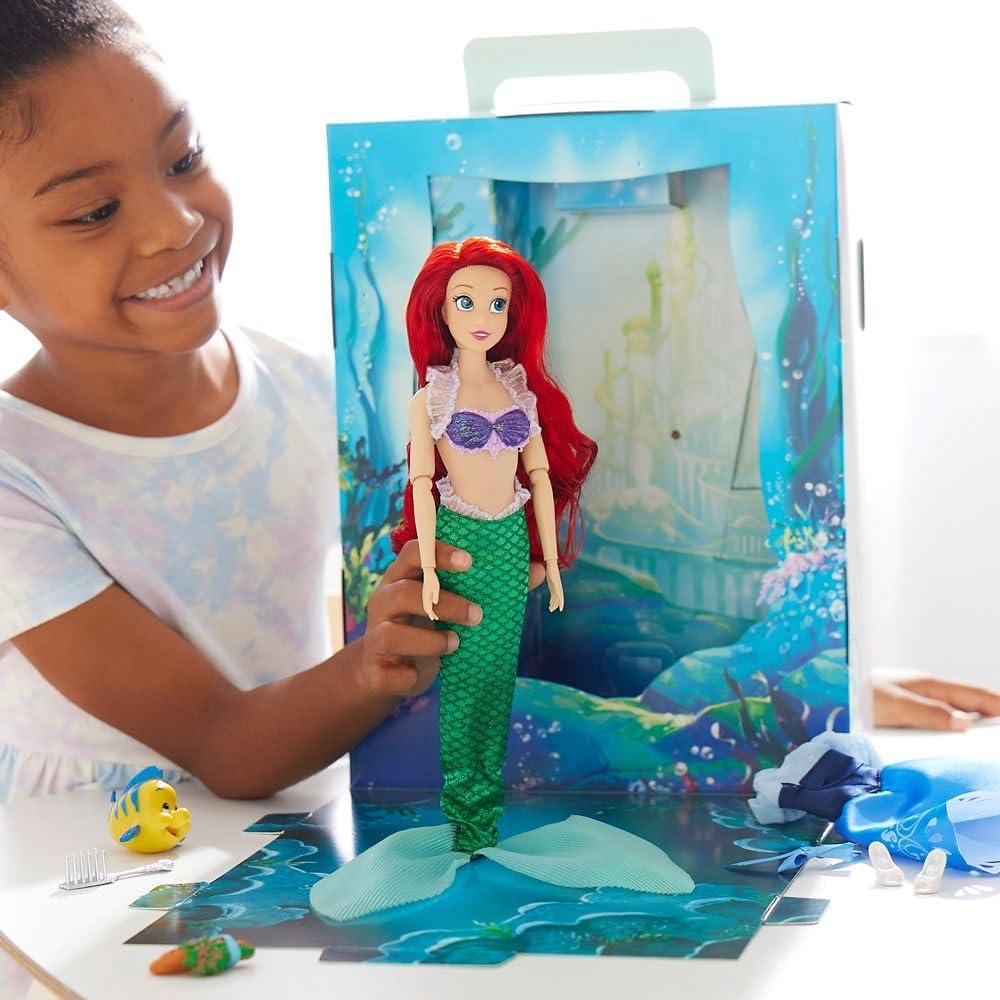 imageDisney Store Official Princess Story Doll  Tinker Bell from Peter Pan 11 Inches Includes Coloring Area and Additional Dress Classic Outfit Perfect for GirlsAriel
