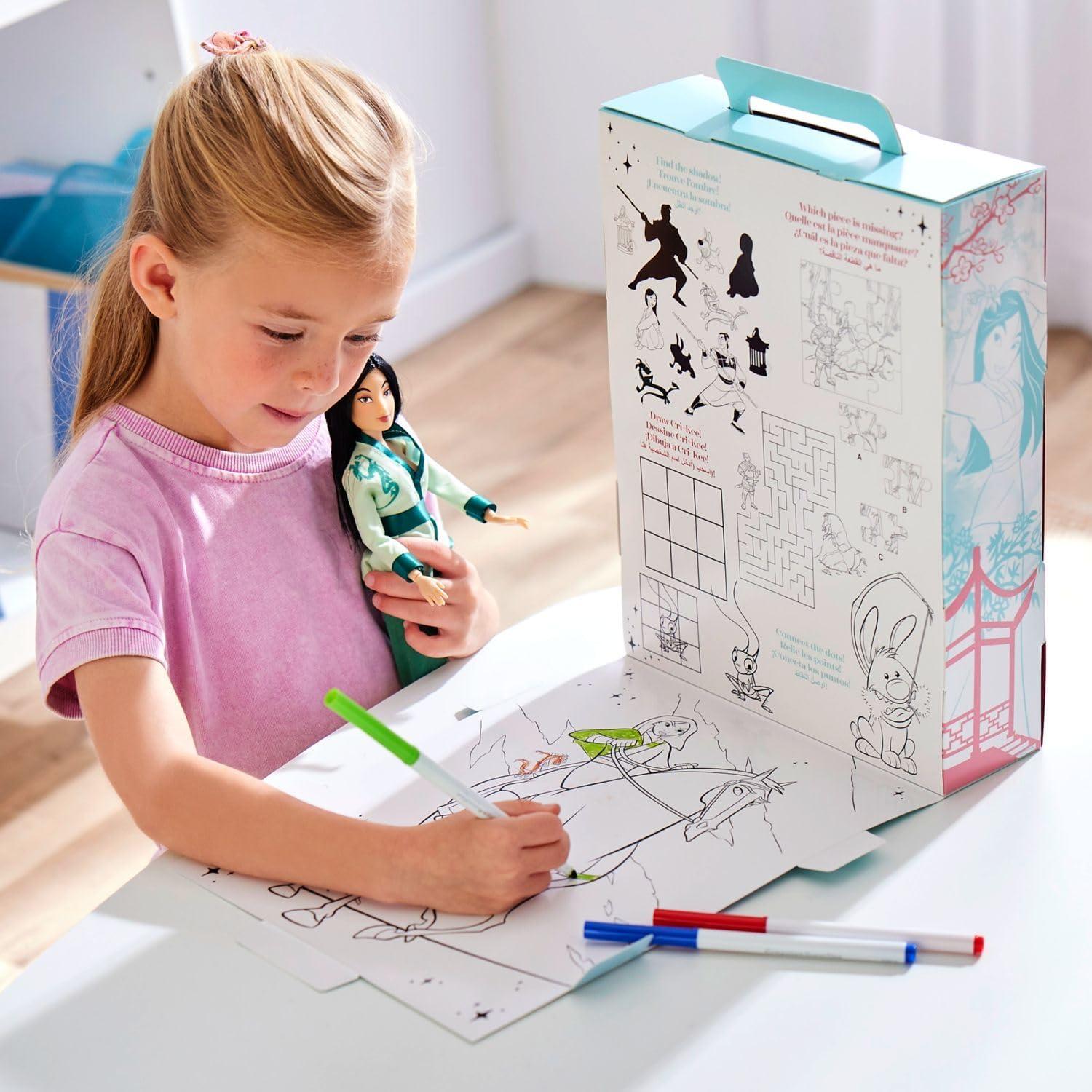 imageDisney Store Official Princess Story Doll  Tinker Bell from Peter Pan 11 Inches Includes Coloring Area and Additional Dress Classic Outfit Perfect for GirlsMulan