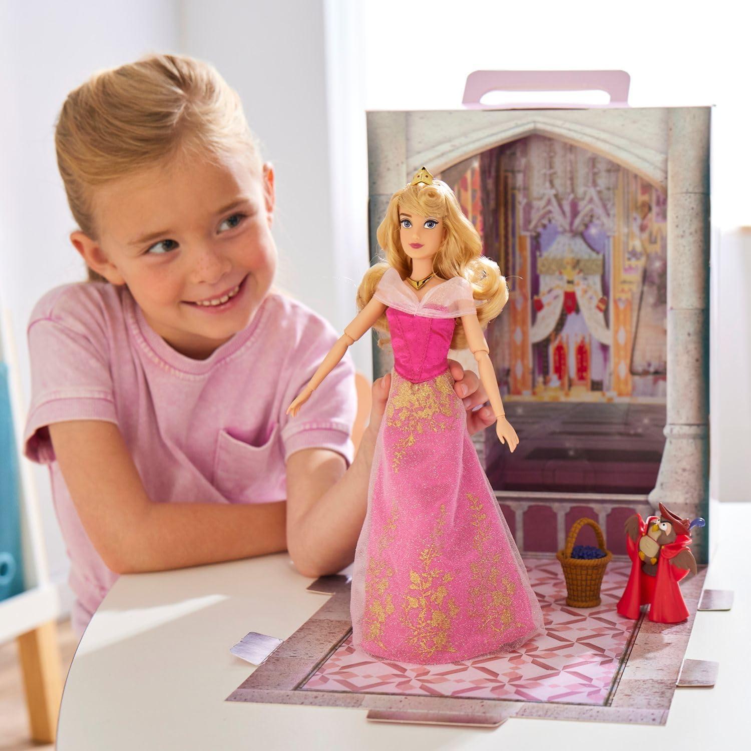imageDisney Store Official Princess Story Doll  Tinker Bell from Peter Pan 11 Inches Includes Coloring Area and Additional Dress Classic Outfit Perfect for GirlsAurora