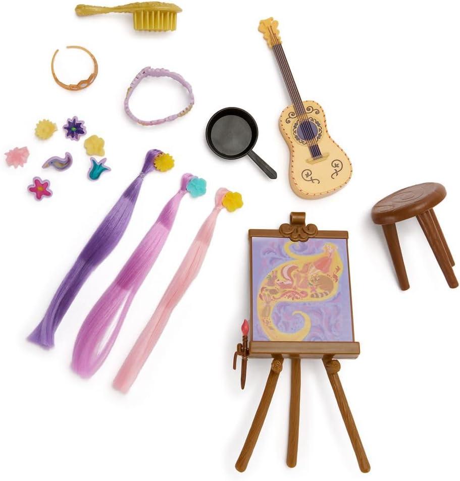 imageDisney Store Official Rapunzel Classic Doll Gift Set  Disney Princess Doll Playset Featuring Rapunzel Flynn Rider Maximus Pascal ampamp Accessories  Tangled Toys for Girls