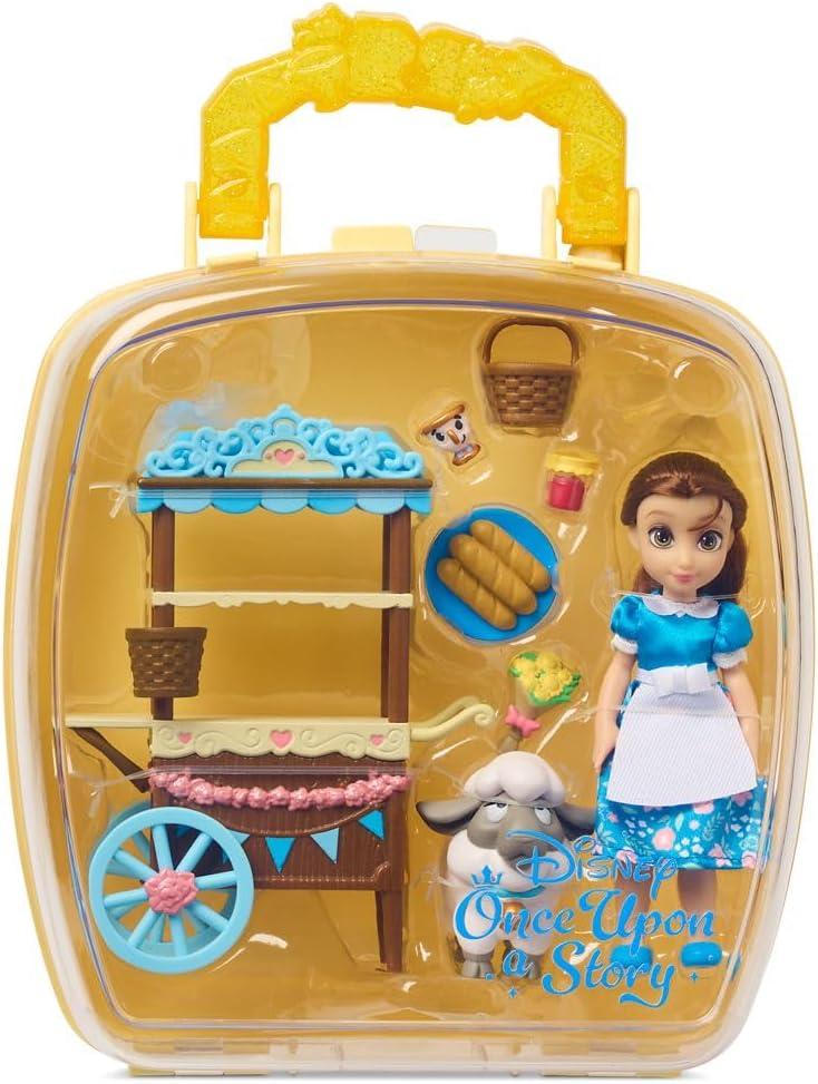 imageDisney Store Official Rapunzel Once Upon a Story Mini Doll Playset Tangled 5 Inch Princess Dolls Girl Toys Birthday Gifts for 4 Year Old GirlsBelle