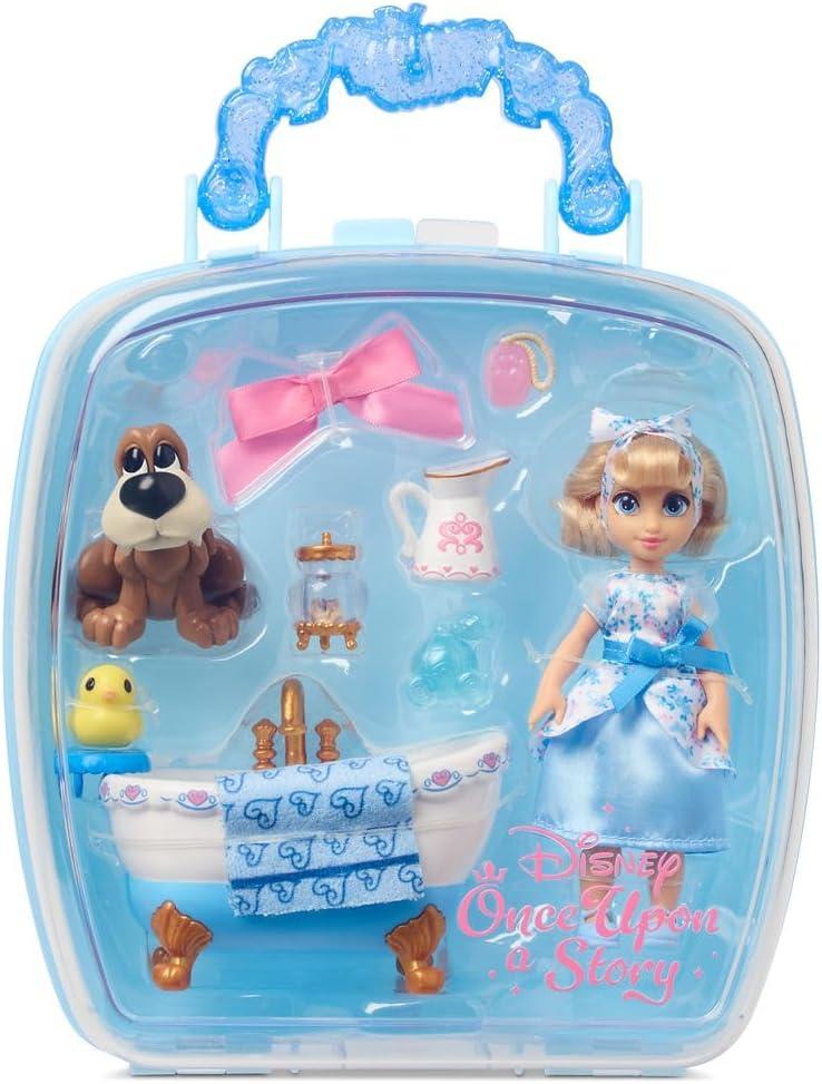 imageDisney Store Official Rapunzel Once Upon a Story Mini Doll Playset Tangled 5 Inch Princess Dolls Girl Toys Birthday Gifts for 4 Year Old GirlsCinderella