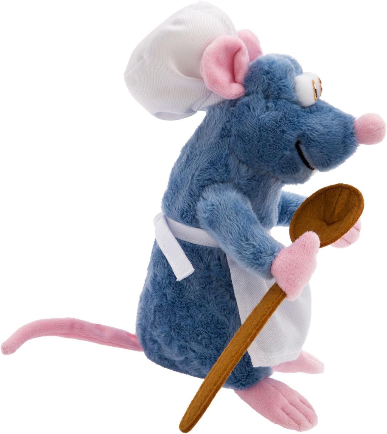 imageDisney Store Official Ratatouille Rat Plush  Master Chef Remy Stuffed Animal with Chefs Hat ampamp Apron Soft Plush Fabric Felt Spoon Detailed Sculpting Embroidered Features  Small 9