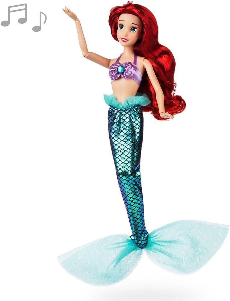 imageDisney Store Official Singing Doll Collection  Anna  Fashion Doll with Satin Robe ampamp Dress Styled Hair ampamp Molded Boots  Disney Princess Toys for GirlsAriel
