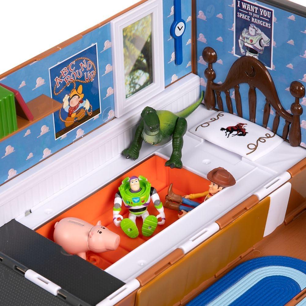 imageDisney Store Official Toy Story Moving Truck Vehicle Play Set  Eggman Movers Truck with Trailer Andys Room Woody Buzz Lightyear Rex RC ampamp Hamm Plus Accessories