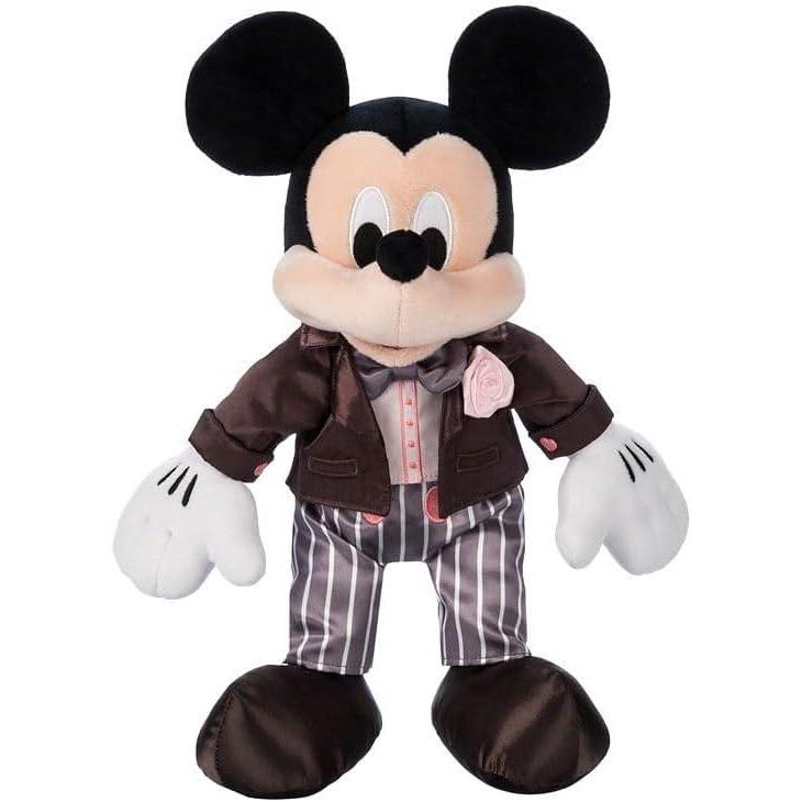 imageDISNEY STORE Official Mickey Mouse Wedding Plush  Groom Stuffed Animal Chocolate Tuxedo Jacket Embroidered Features Soft Foam Ears Romantic Gift for Weddings Includes tofrom Gift TagMickey