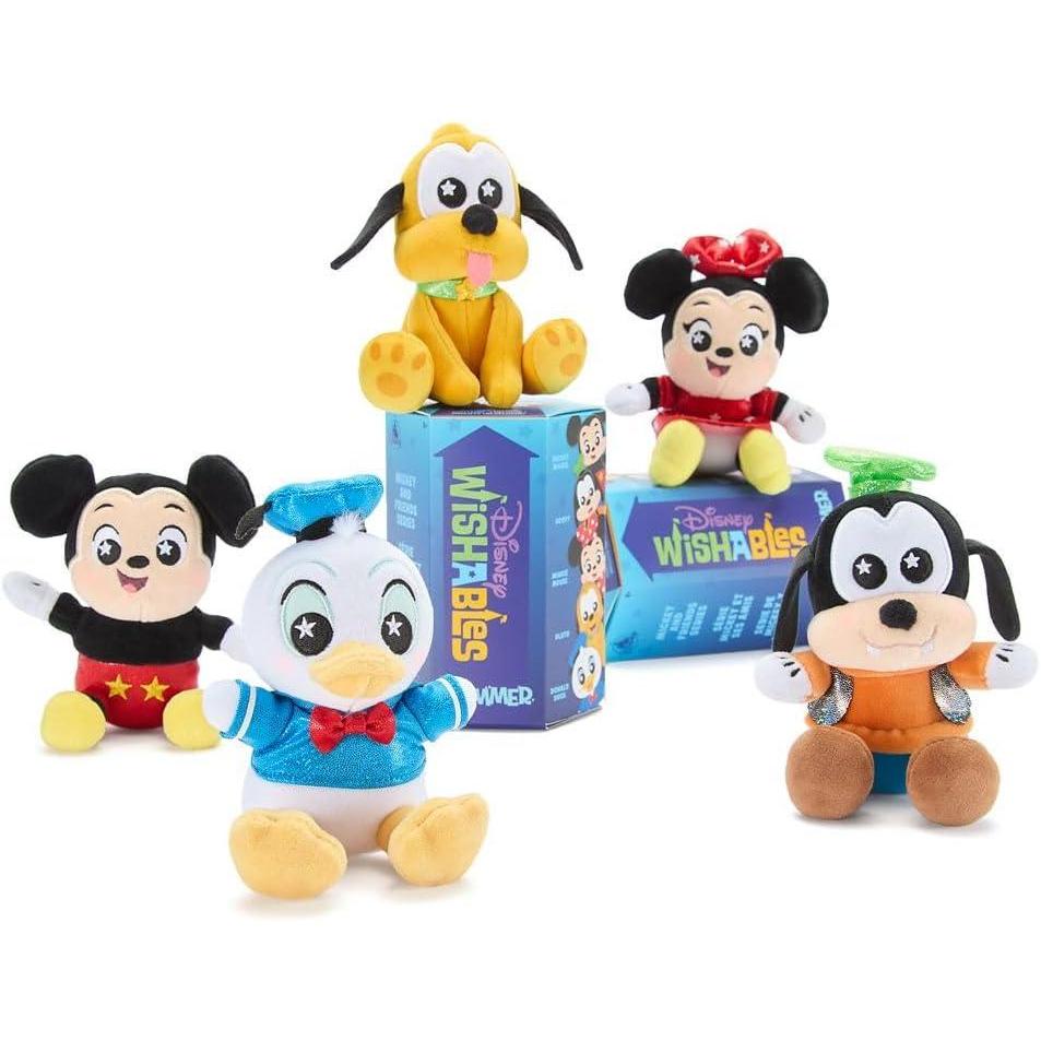 imageDISNEY STORE Official Villains Wishables Shimmer Series  Disney Blind Box Plush  5 Inch Mystery Toys with Detailed Micro Plush Sculpting Embroidered Stars and Shimmering OutfitsMickey  Friends