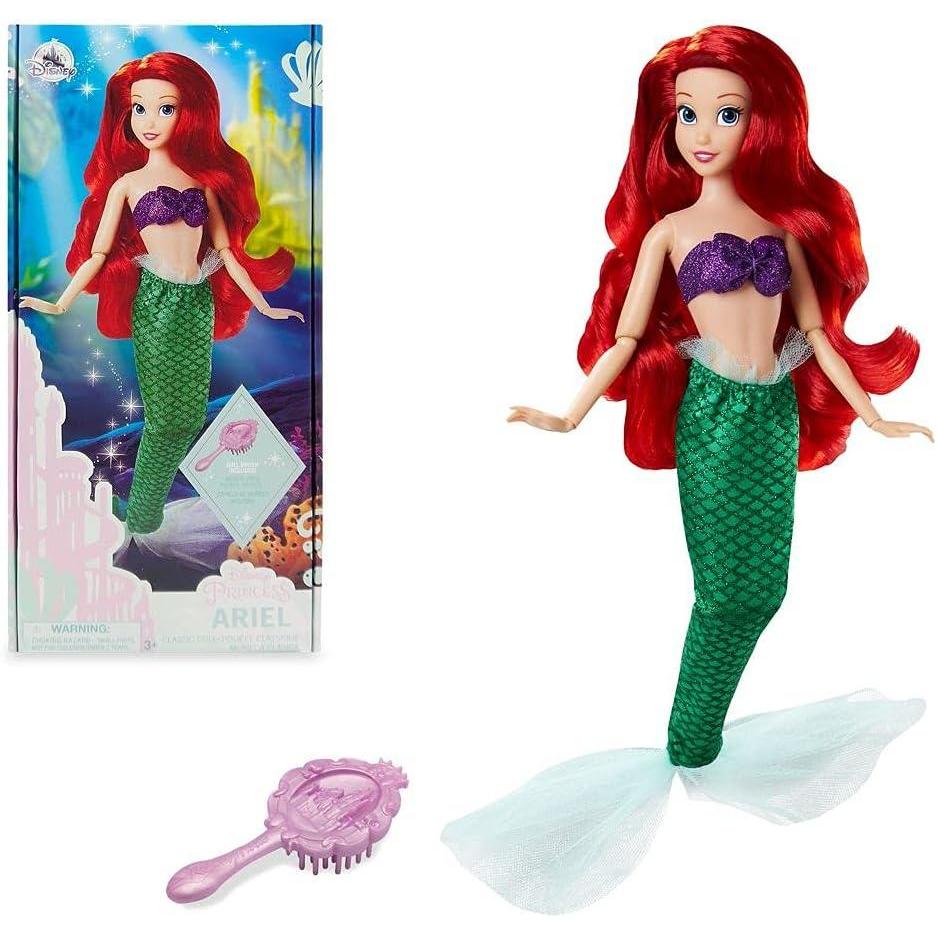 imageDisney Store Girls Princess Classic Doll Merida 11 Inches Includes Brush with Molded Details Fully Posable Toy in Classic OutfitAriel