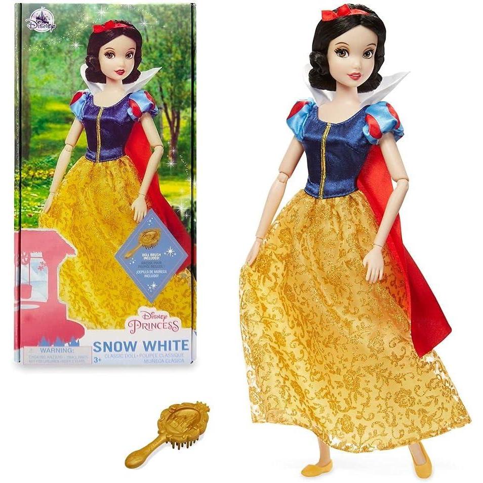 imageDisney Store Girls Princess Classic Doll Merida 11 Inches Includes Brush with Molded Details Fully Posable Toy in Classic OutfitSnow White