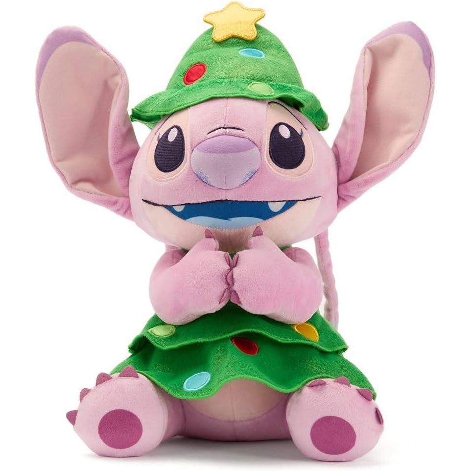 imageDisney Store Official Angel Holiday Plush  Lilo ampamp Stitch Christmas Stuffed Animals  14 Inch Disney Plushy  Features Christmas Tree Costume Dress with Metallic Ornaments Velour Dress ampamp Tiered HatAngel