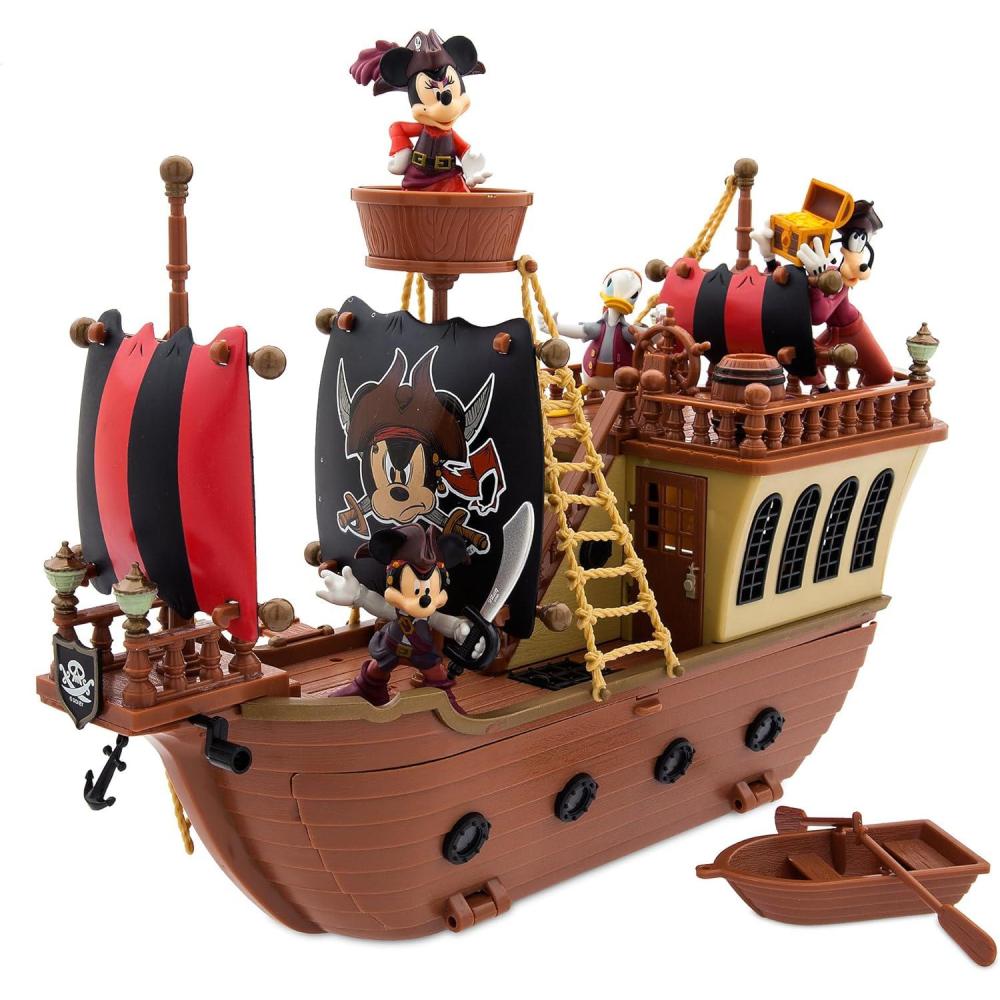 imageDisney Store Official Mickey Mouse and Friends Pirate Ship Play Set Pirates of The Caribbean Theme Mickey Mouse Toys for Toddlers and Kids Interactive Pirate Toys for Kids 35
