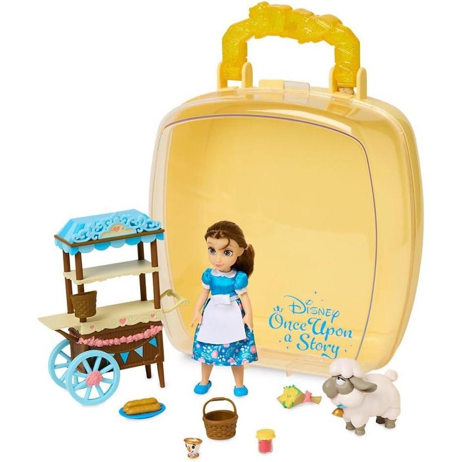 imageDisney Store Official Rapunzel Once Upon a Story Mini Doll Playset Tangled 5 Inch Princess Dolls Girl Toys Birthday Gifts for 4 Year Old GirlsBelle