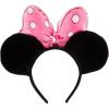 imageDISNEY STORE Official Minnie Mouse Costume Ear Headband for Girls  Minnie Mouse Ears with Pink Satin Bow Polka Dots ampamp Glitter Heart Cameo NonSlip Velour  Disney Ears for Kids