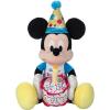 imageDisney Store Official Happy Birthday Mickey Mouse Stuffed Animal with Plush Cake Candle ampamp Party Hat  Embroidered Features TShirt ampamp Soft Mouse Ears for Kids