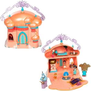 imageDISNEY STORE Official Jasmine Palace Micro Play Set Micro Toy Set Includes Jasmine Aladdin Genie and Abu Micro Figures Travel Toy Portable Playset with Handle Travel Toys with Surprise RevealsJasmine
