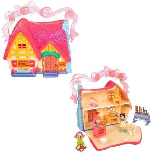 imageDISNEY STORE Official Jasmine Palace Micro Play Set Micro Toy Set Includes Jasmine Aladdin Genie and Abu Micro Figures Travel Toy Portable Playset with Handle Travel Toys with Surprise RevealsSnow White