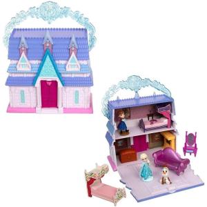 imageDISNEY STORE Official Jasmine Palace Micro Play Set Micro Toy Set Includes Jasmine Aladdin Genie and Abu Micro Figures Travel Toy Portable Playset with Handle Travel Toys with Surprise RevealsFrozen