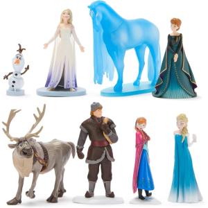 imageDISNEY STORE Official Once Upon a Story Figure Set  8 Fully Sculpted Disney Figures Including Cinderella Ariel Belle Jasmine Tiana ampamp More in DoubleTiered Box with Scenic BackgroundsFrozen