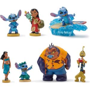 imageDISNEY STORE Official Once Upon a Story Figure Set  8 Fully Sculpted Disney Figures Including Cinderella Ariel Belle Jasmine Tiana ampamp More in DoubleTiered Box with Scenic BackgroundsLilo  Stitch