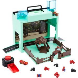 imageDisney Store Action Toys Pixar Car Play Set  Toolbox Case with Lightning McQueen ampamp Tow Mater Die Cast Cars Launcher Junkyard Shack and Accessories  Inspired by Disney Pixar Cars Films ampamp Cars LandMater