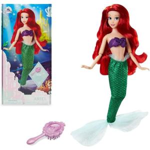 imageDisney Store Girls Princess Classic Doll Merida 11 Inches Includes Brush with Molded Details Fully Posable Toy in Classic OutfitAriel